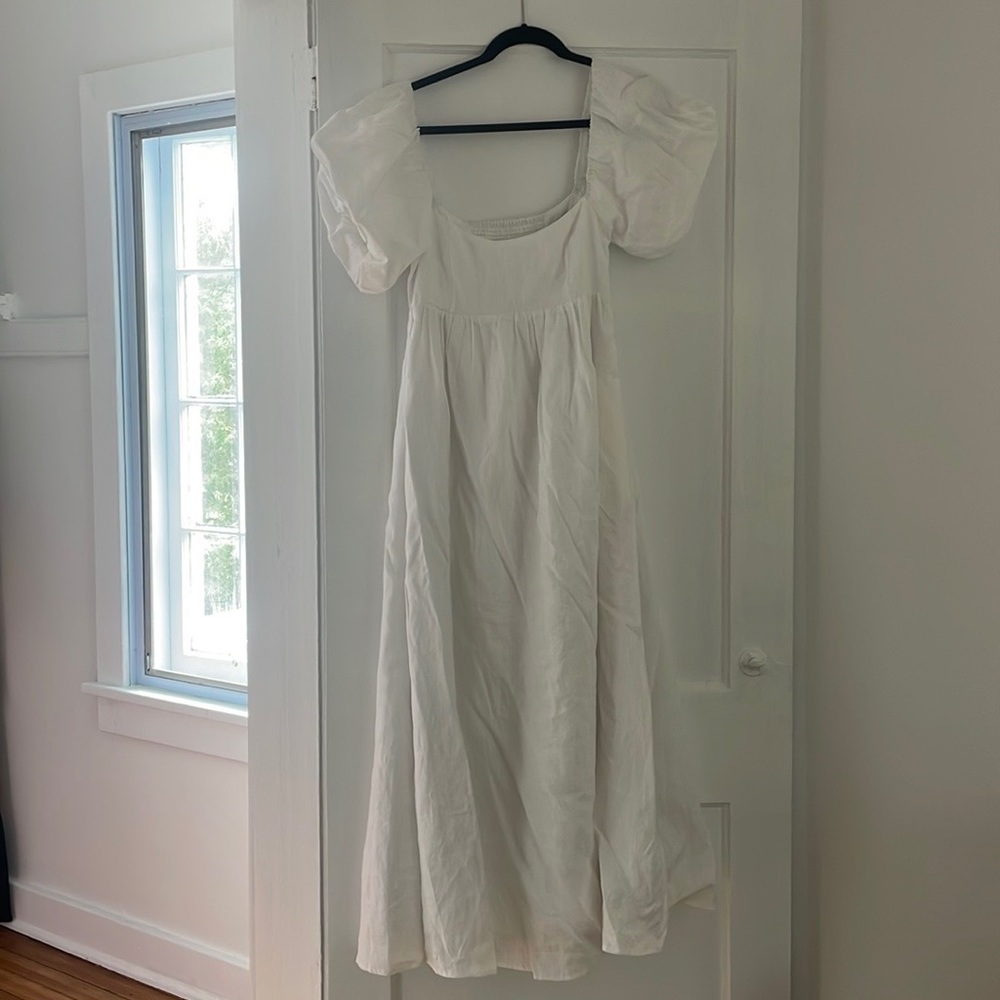 Dissh linen puff sleeve dress (new, never worn)